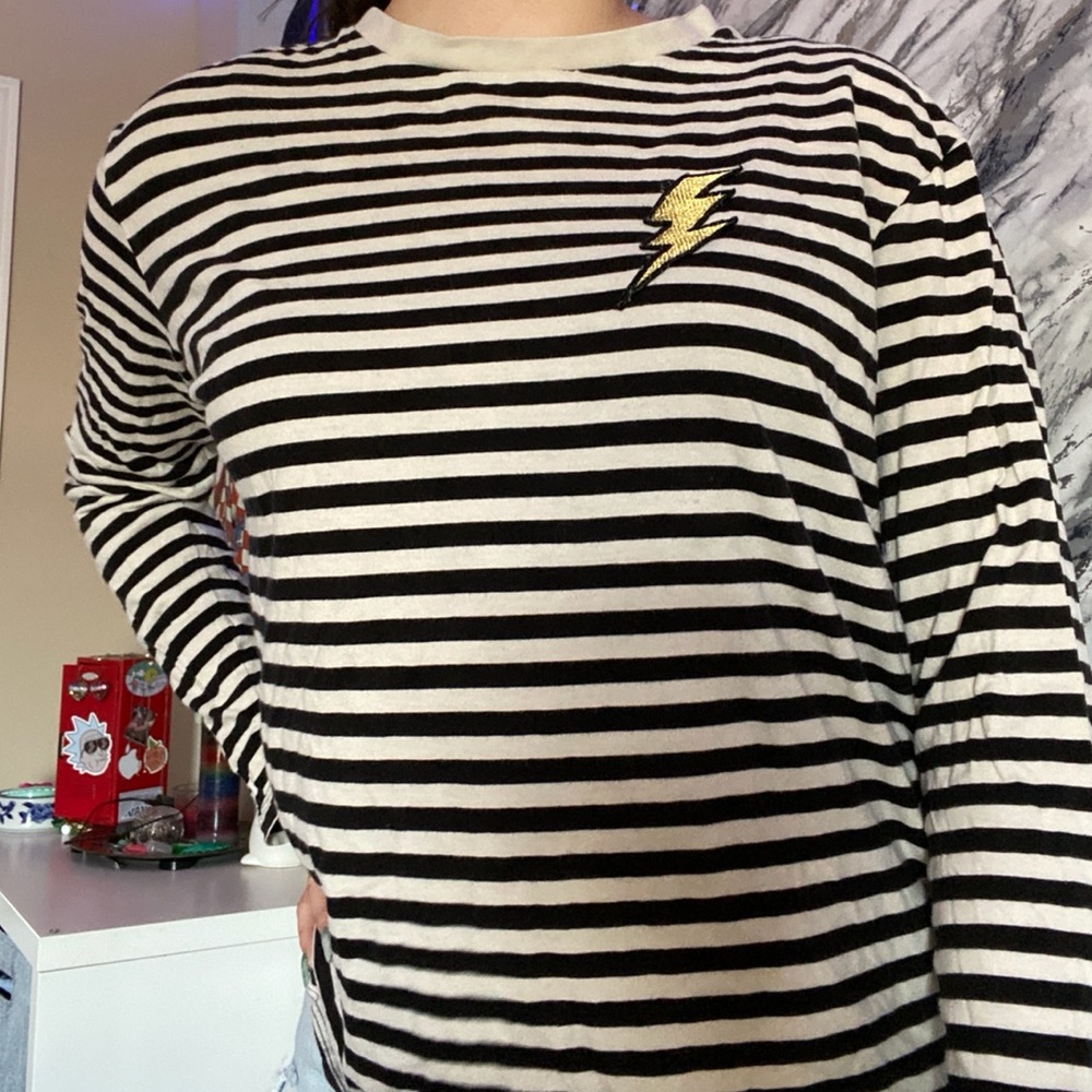 H&M thunderbolt striped shirt